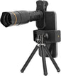 Portable 32X Phone Camera Lens HD Zoom Lens Clip On, Double Adjustment Eyepiece System, Large Aperture Objective Lens, Multiple Use Modes, Widely Applicable for Photo Video