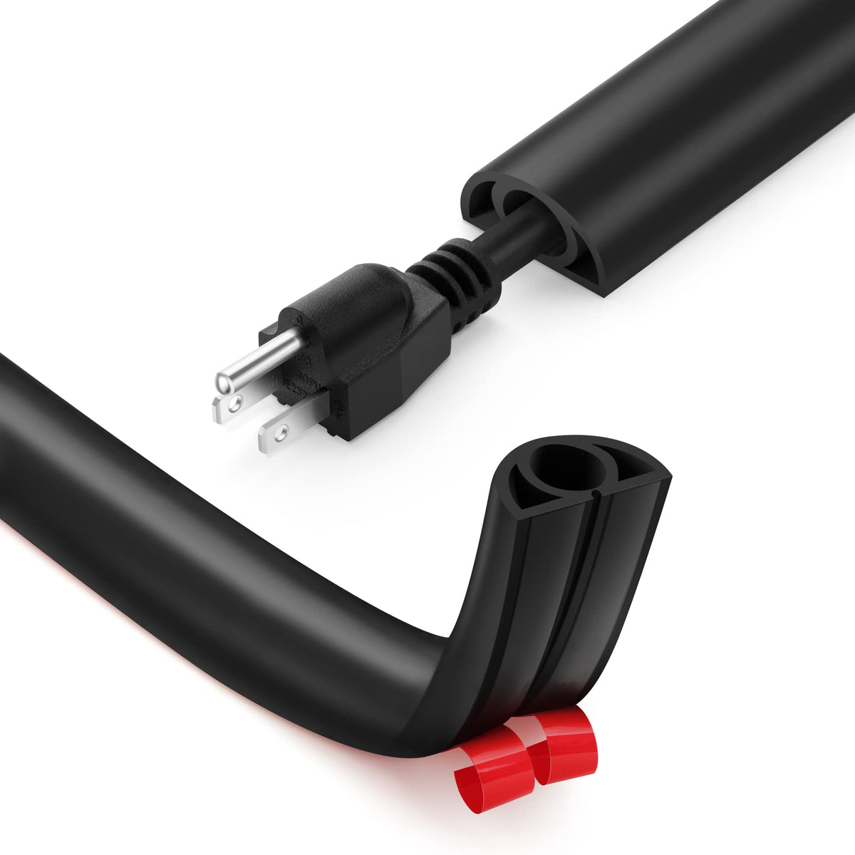 ZhiYo 10ft Cord Covers for Wires on Floor, Self-Adhesive Cord Hider, Gray