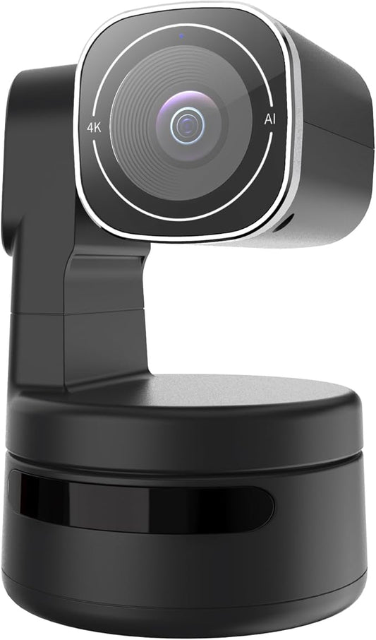 WAAWO USB C Webcam PTZ Webcam, 4K Streaming Web Camera with Folded Bracket, 3X Digital Zoom with Remote Control, One Click Mute for Privacy Protection, Works with Zoom,OBS,TikTok,YouTube,etc