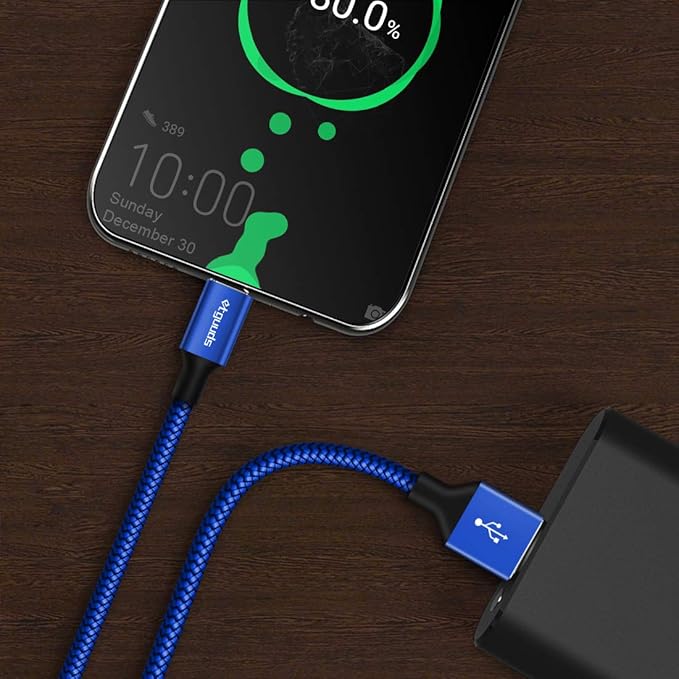 etguuds 6ft USB A to USB C Cable 3A Fast Charging, 2-Pack USB A to USB Type C Charger Cord for iPhone 16 15 Pro/Pro Max/Plus, for Samsung Galaxy S24 S23 S22 S21 S20 S10 A55 A54 Flip Note, Moto, Blue