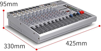 G-MARK GMX1200 DJ Mixer 12 Channel Professional Audio Mixer USB Mixing Console Music Studio 8 Mono 4 Stereo 7 Band EQ 16 Effect Podcast Streaming Audio Interface