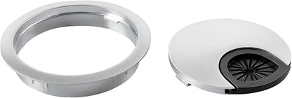 Desk Grommet for Wire Organizer,PC Computer Desk Plastic Grommet Cord, Tidy Cable Hole Cover Organizers,2 Pack (53mm, Silver)
