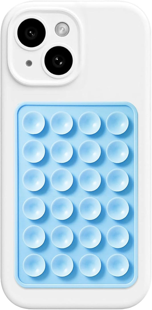 AZXYI Anteel Silicone Suction Phone Case Mount, Silicon Adhesive Suction Cup Phone Mount, Non Slip Sticky Phone Grip for Cellphone, Strong Grip Holder for Selfies and Videos (Baby Blue)