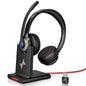 JIAMQISHI Bluetooth Wireless Headset with Mic for Work, Bluetooth 5.2, Advanced Noise Reduction Microphone, Clear Calls - Comfortable On-Ear Headphones, Applicable to PC, Laptop, Phone, Android, Zoom