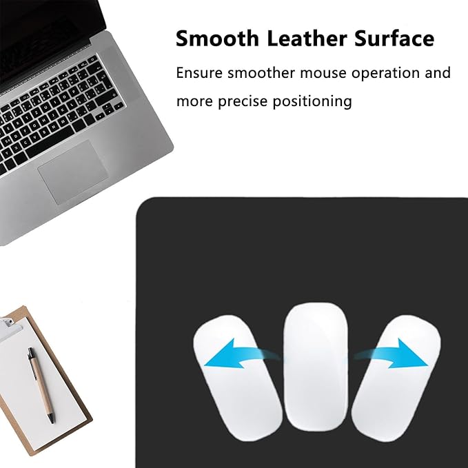 PU Leather Desk Pad Protector Gaming Mouse Pad Non Slip Desk Mat for Keyboard and Mouse Waterproof Desk Writing Pad for Office and Home Desk Accessories(Black, 47.2 * 17.7)