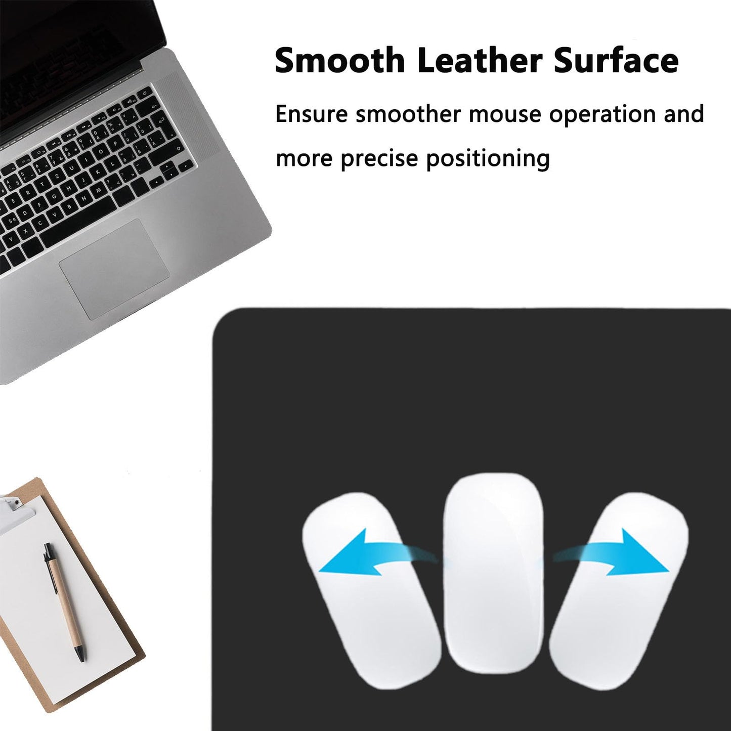 PU Leather Desk Pad Protector Gaming Mouse Pad Non Slip Desk Mat for Keyboard and Mouse Waterproof Desk Writing Pad for Office and Home Desk Accessories(Black, 47.2 * 17.7)