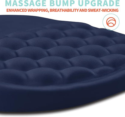 Ergonomic Mouse Pad Wrist Support with Memory Foam Massage Bulge, Carpal Tunnel Pain Relief Mousepad Wrist Rest for Mouse(12x8 inch, Dark Blue)