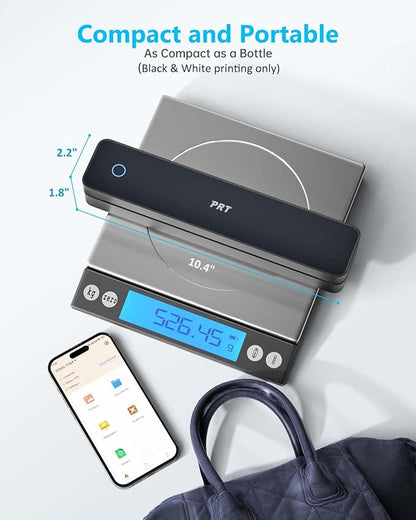 Inkless Portable Printer for Travel, Wireless Thermal Printer Support 8.5 x 11 Inch US Letter A4 B5, Bluetooth Mobile Printers with iOS, Android, Laptop for Home Use, Car, Office, School, Black