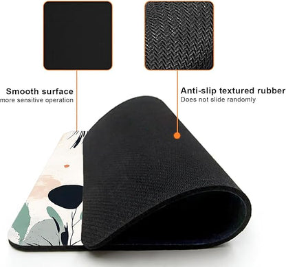 Mouse Pad, Cute Aesthetics Art Boho Mouse Pads for Desk, 9.5" x 7.9" Non-Slip Rubber Base Computer Mousepad with Women, Portable Square Design for Wireless Mouse and Pad Laptop Office & Travel