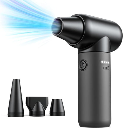 Electric Air Duster, 110,000 RPM 3 Gear Adjustable Cordless Air Blower, 6000mAh Rechargeable Battery,Portable Dust Cleaner for Computer,Car Home & Outdoor,Replaces Compressed Air Cans
