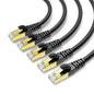 CAT 8 Ethernet Cable Shielded SFTP Internet Network Patch Cord, Heavy Duty High Speed LAN Cables w Gold Plated RJ45 Connector Professional for Router, Modem, Gaming, Xbox (6 Feet, 5 Pack Black)