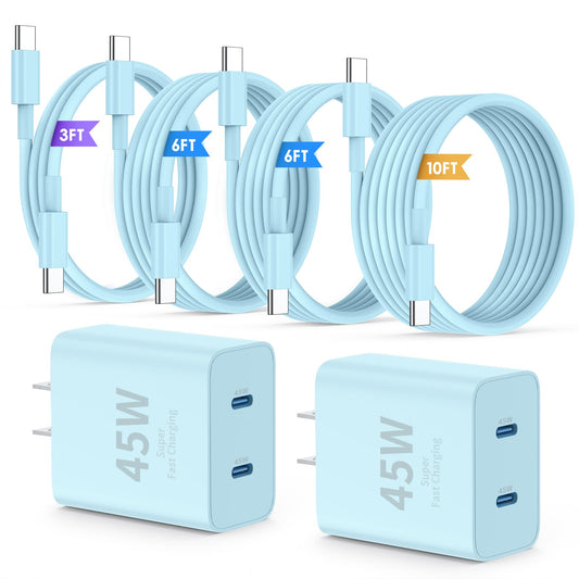 QZIIW Super Fast Samsung Charger Type C,45W Dual Port USB C Fast Charger