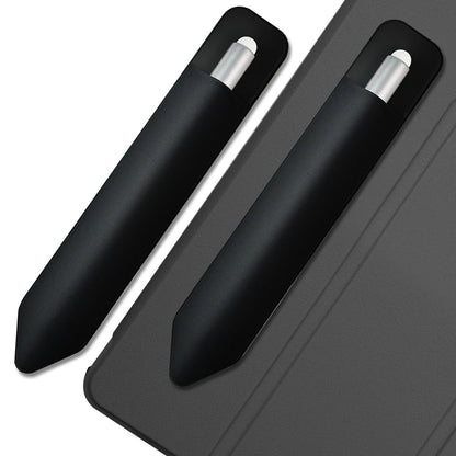 2 Pcs Silicone Pencil Tective Holder, Strong Adhesive Pen Case Holder Black