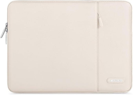 MOSISO Laptop Case 13.3 inch, 13-13.3 inch Laptop Sleeve Compatible with MacBook Air/Pro 13 / Pro 14, HP Dell ASUS Lenovo Notebook, Polyester Vertical Computer Sleeve Bag with Pocket, Sand