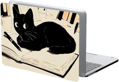 Compatible with MacBook Air 13.3 13.6 Inch Case 2022 2021 2020 2019 Plastic Hard Shell Case Cover,13.3 Pro(A1706/A1708/A1989/A2159/A2289/A2338), Black Cat