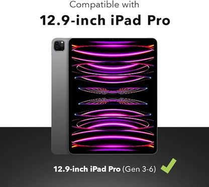 ZAGG Pro Keys Detachable Case and Wireless Keyboard for Apple iPad Pro 12.9, Multi-Device Bluetooth Pairing, Backlit Laptop-Style Keys, Apple Pencil Holder, 6.6ft Drop Protection - Charcoal