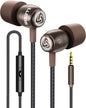 LUDOS Clamor Wired Earbuds in-Ear Headphones, 5 Years Warranty, Earphones with Microphone, Noise Isolating Ear Buds, Memory Foam for iPhone, Samsung, School Students, Kids, Women, Small Ears - Purple