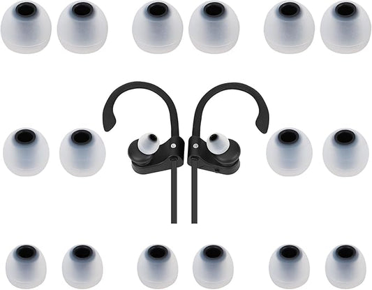 Earbud Tips Ear Bud Tips Soft Anti Slip Washable and Reusable Silicone Replacement Earbud Tips Fit Most in-Ear Earbuds(Inner Hole 3.8mm -5.1mm) 18pcs S M L