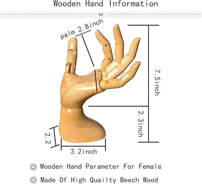 yangjietf mannequin,mannequin hand,hand model,hand mannequin for nails,drawing mannequin,wooden hand,wooden mannequin,articulated fingers,hand model for drawing,female hand of left., Female_left