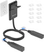 6FT Ultra-Thin Flat Plug Power Strip with 5 Outlets & 3 USB Ports | Child & Pet-Safe, 1625W, Wall-Mounted Cord Organizer, Universal Size Outlet & Plug Concealer with Cord Clips(UL Listed)