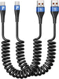 USB C Cable 3ft 2Pack Coiled USB A to USB C Charge Cord for Car, USB-C Charging Cable Compatible with iPhone 16/15/Plus/Pro/Pro Max/Samsung Galaxy S20 S10 S9 S8 Plus Note 10 9 and Other USB C Devices