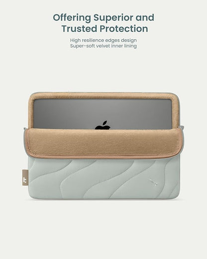 tomtoc 360 Protective Puffy Laptop Sleeve for 15-inch MacBook Air M4/A3241 2025, M3/A3114 2024, M2/A2941 2023, 15-inch Surface Laptop 7th(Copilot+ PC)/6/5/4/3, Quilted Puffer Soft Computer Case Bag