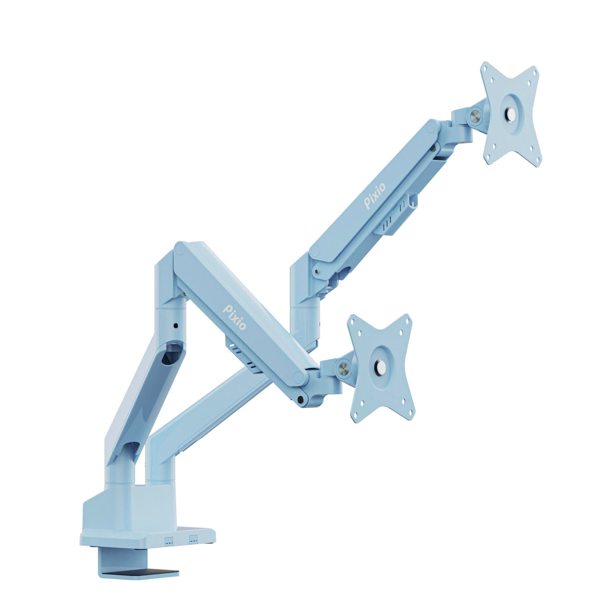 Pixio PS1D Wave Blue Dual Monitor Arm Stand Desk Mount - Fits up to 32 inches Monitors and up to 19.8lbs. VESA Compatibility and Integrated Cable Management