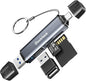 Dockteck SD Card Reader, 5G Super Speed USB3.0 SD/TF Card Reader, 3-Slot USB A/C to SD/Micro SD/USB A Memory Card Reader for UHS-I SD/Micro SD/SDHC/SDXC/MMC, Support OTG for Plug&Play