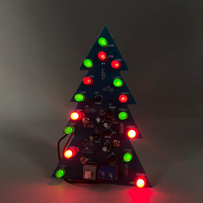 Yidab Soldering Practice Kit DIY Mini 2-Color Xmas Tree Plug-in Circuit Kit Learn Soldering Kit for Beginners