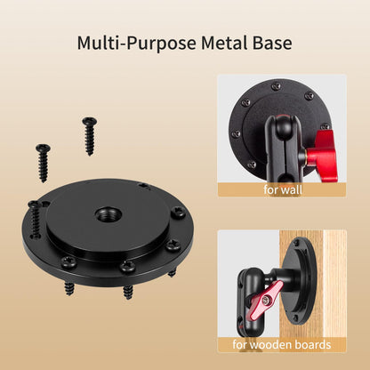 Wall Mounted Phone Holder Magic Arm 360° Rotation Adjustable Metal Base Screw in Wall Sturdy for Kitchen Bedroom Home 32 Inch ABS Phone Clip