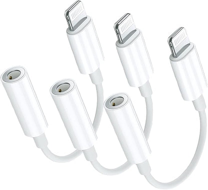 Apple MFi Certified 2 Pack Lightning to 3.5mm Headphone Aux Audio Jack Adapter, iPhone Dongle Cable Earphones Headphones Converter Compatible with iPhone 13 12 11 Pro X XR XS Max 8 7 (3)