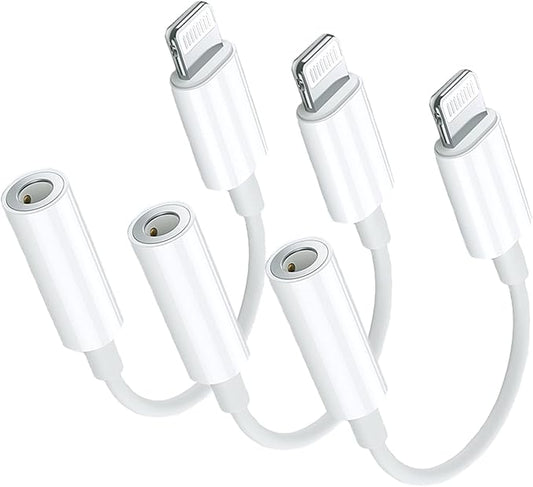 Apple MFi Certified 2 Pack Lightning to 3.5mm Headphone Aux Audio Jack Adapter, iPhone Dongle Cable Earphones Headphones Converter Compatible with iPhone 13 12 11 Pro X XR XS Max 8 7 (3)