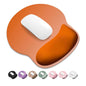 ITNRSIIET Ergonomic Mouse Pad with Wider Memory Foam Wrist Rest +17% - Curved Cushion Reduces Pressure 20%, Pain Relief, Non-Slip, Smooth, Cute Colors, 9.85 x 9 in, White