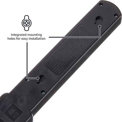 Amazon Basics Surge Protector Power Strip, 6-Outlet with 200J Protection, 2ft Extension Cord, Rectangle, Black (2 Pack)