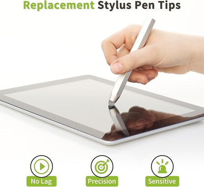 MECCANIXITY 10Pcs Replacement Fiber Mesh Tips for Stylus Pens 6mm Suitable for Capacitive Touch Screen,High Sensitivity,Soft,No Scratch Screen Pen Tip