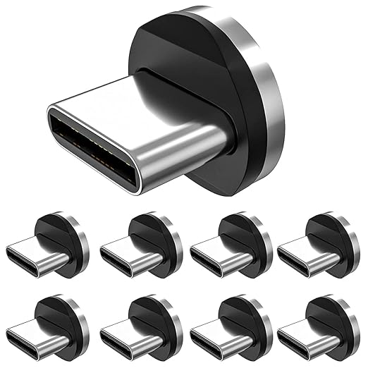 Bojianxin Magnetic Connector Tips Head for Type C Android Devices (9 Pack), Magnetic Phone Cable Adapter