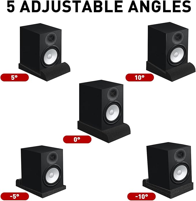Focusound Studio Monitor Isolation pads for 5 Inches Monitors, 2 Pack High Density Acoustic Speaker Isolation Pads Foam