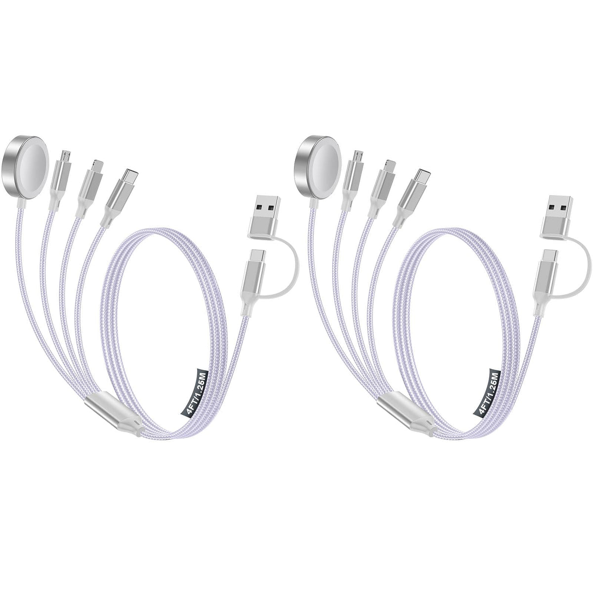 4-in-2 Multi Charging Cable for Apple Watch Charger/iPhone/Galaxy Charger