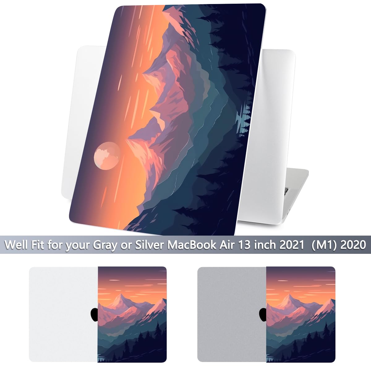 Batianda AstroGrid Case for MacBook Air 13 inch 2018-2020, Sunset Sail