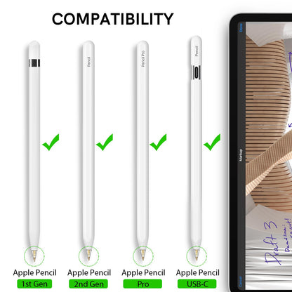Delidigi 3 Pack Replacement Tips Compatible with Apple Pencil Pro/2nd Generation/1st Gen/USB C, Wear-Resistant iPencil Nibs Accessories Fine Point Precise Control Pen Like Tips
