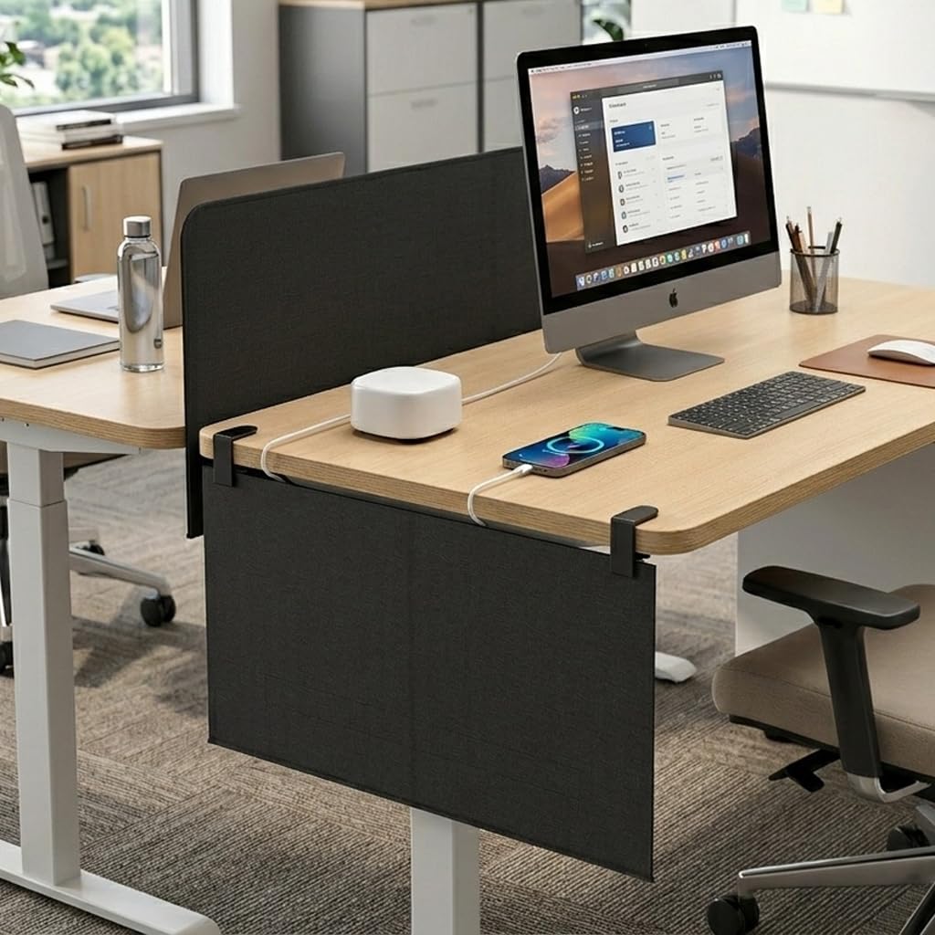 Under Desk Privacy Panel and Cable Management, 24" Felt Modesty Panel Kit