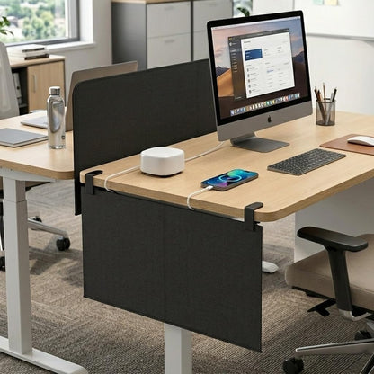 Under Desk Privacy Panel and Cable Management, 24" Felt Modesty Panel Kit