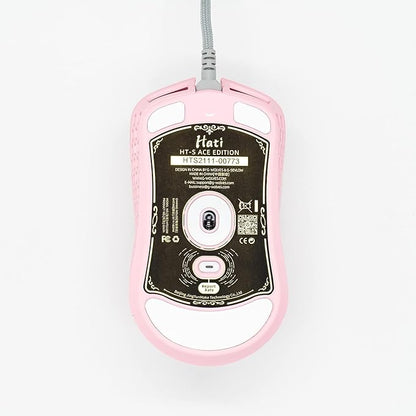 Gwolves Hati HTS Lightweight Honeycomb Wired Gaming Mouse,~52g,3389 Sensor,16,000 DPI, Low Latency,Anti-Interference,6 Programmable Buttons,On-Board Memory,PC/Mac and Laptop (Pink, HTS - Small)