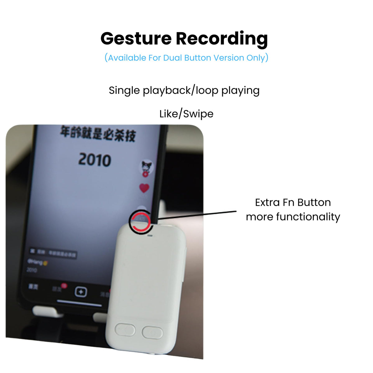 CheerTok Air - TikTok Scrolling Remote Control, Page Turner for Ebook Kindle, Bluetooth Wireless Camera Video Recording Remote for iPhone, iPad, Android, Cell Phones, Smartphones and Tablets
