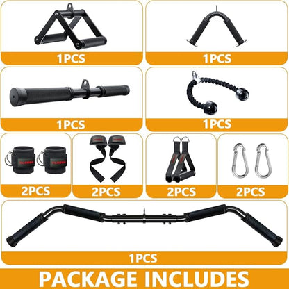 Cable Attachments for Gym,Cable Machine Accessories for Home Gym, Triceps Pull Down Attachment, LAT Pull Down Attachment Weight Fitness