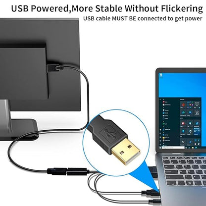 VGA (Sources) to HDMI(Display) Adapter, 1080P Converter with Audio+USB Power from VGA Computer/Laptop to HDMI TV/Monitor, Male to Female(1ft)