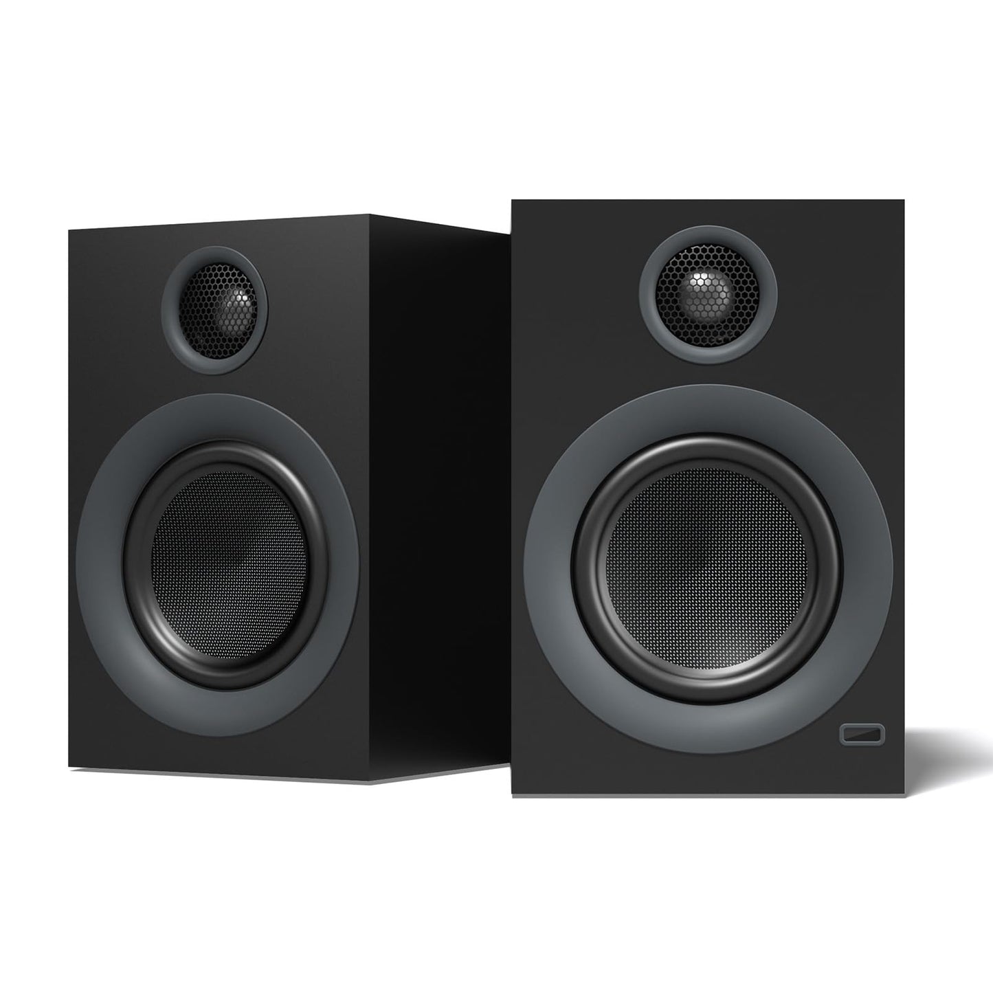 HOTMAY Bluetooth Bookshelf Speakers, 75W Powered Active Speaker with 4 Inch Woofer, HiFi Speaker with aptX Bluetooth USB for Home, Studio, Gaming, Set of 2, Black