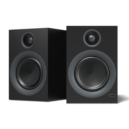 HOTMAY Bluetooth Bookshelf Speakers, 75W Powered Active Speaker with 4 Inch Woofer, HiFi Speaker with aptX Bluetooth USB for Home, Studio, Gaming, Set of 2, Black
