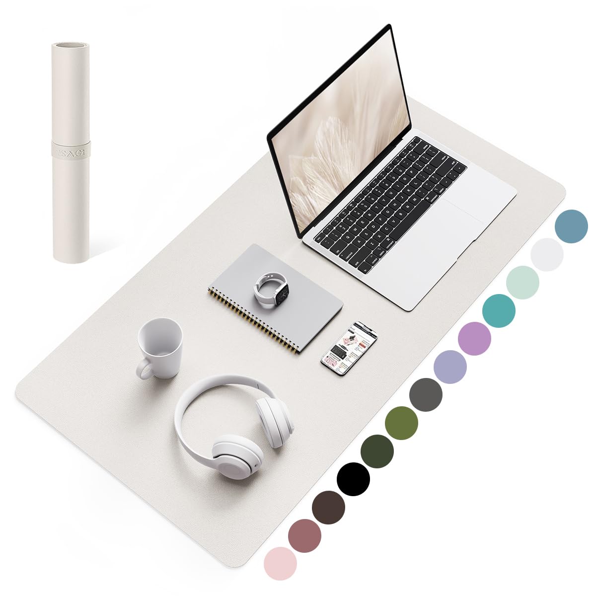 YSAGi Non-Slip Leather Desk Pad, Waterproof Laptop Computer Desk Keyboard Mat, Table Protector Blotter Mat, Large Mouse Pad for Office/Work/Home/Decor(Black, 31.5" x 15.7")