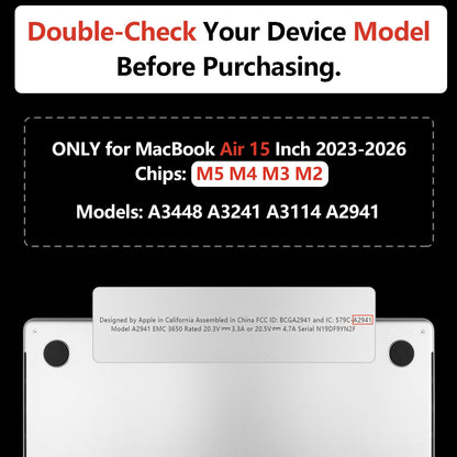 TWOLSKOO for MacBook Air 15 inch Case 2026 2025 2024 2023 Release M5 A3448 M4 A3241 M3 A3114 M2 A2941, Plastic Hard Shell & Screen Protector & Keyboard Cover & Type C Adapter, Blue Marble